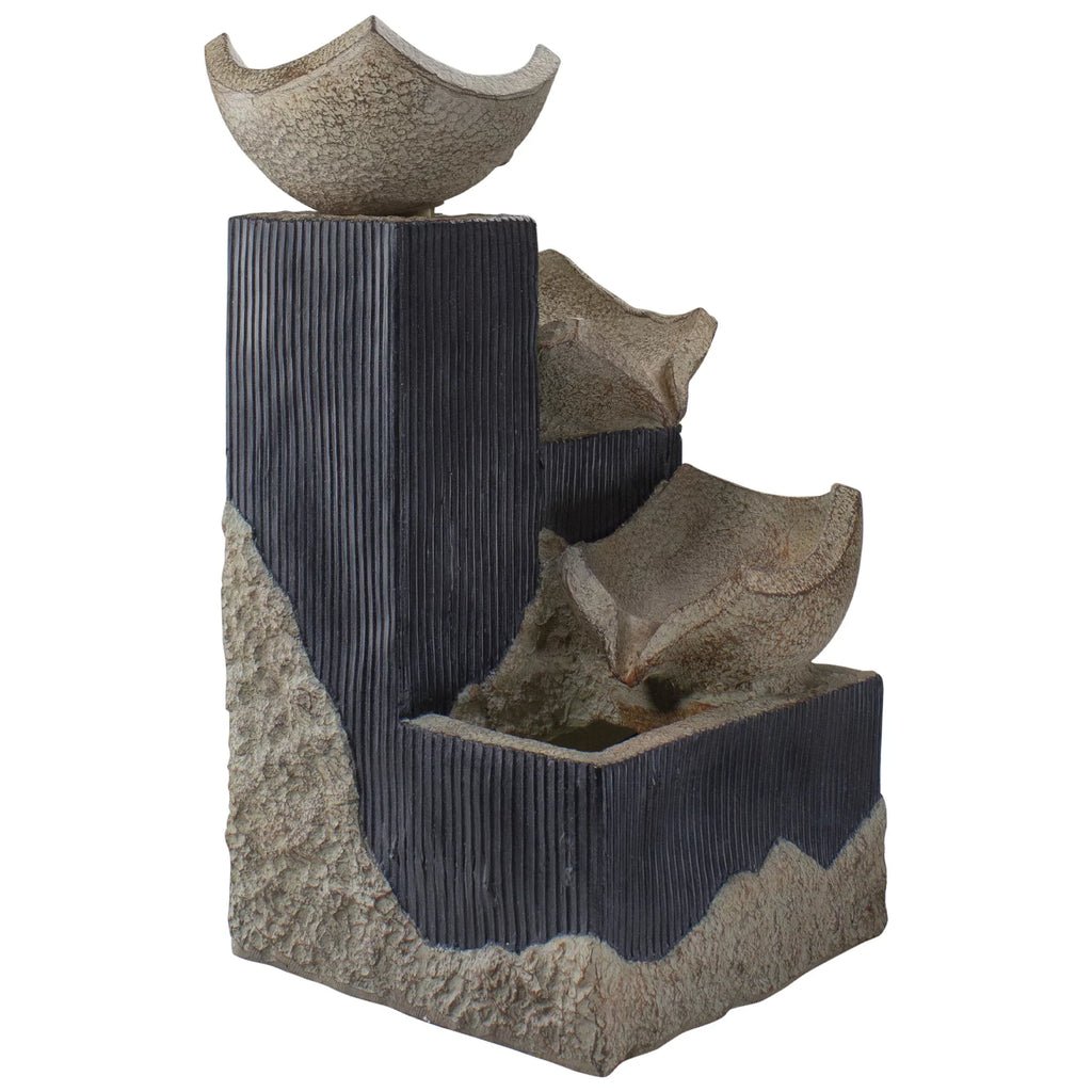 Lighted Cascading Northlight Bowl LED 3-Tier 21" Outdoor Water Fountain