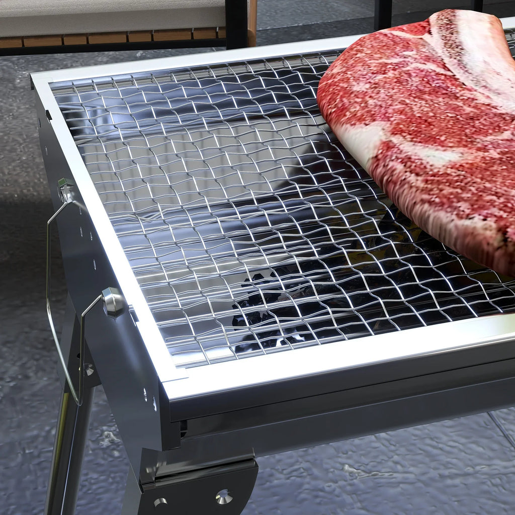 BBQ Picnic,Party Steel Charcoal Portable Folding Rack HQZX Grill Grill Outdoor for Grill,Stainless