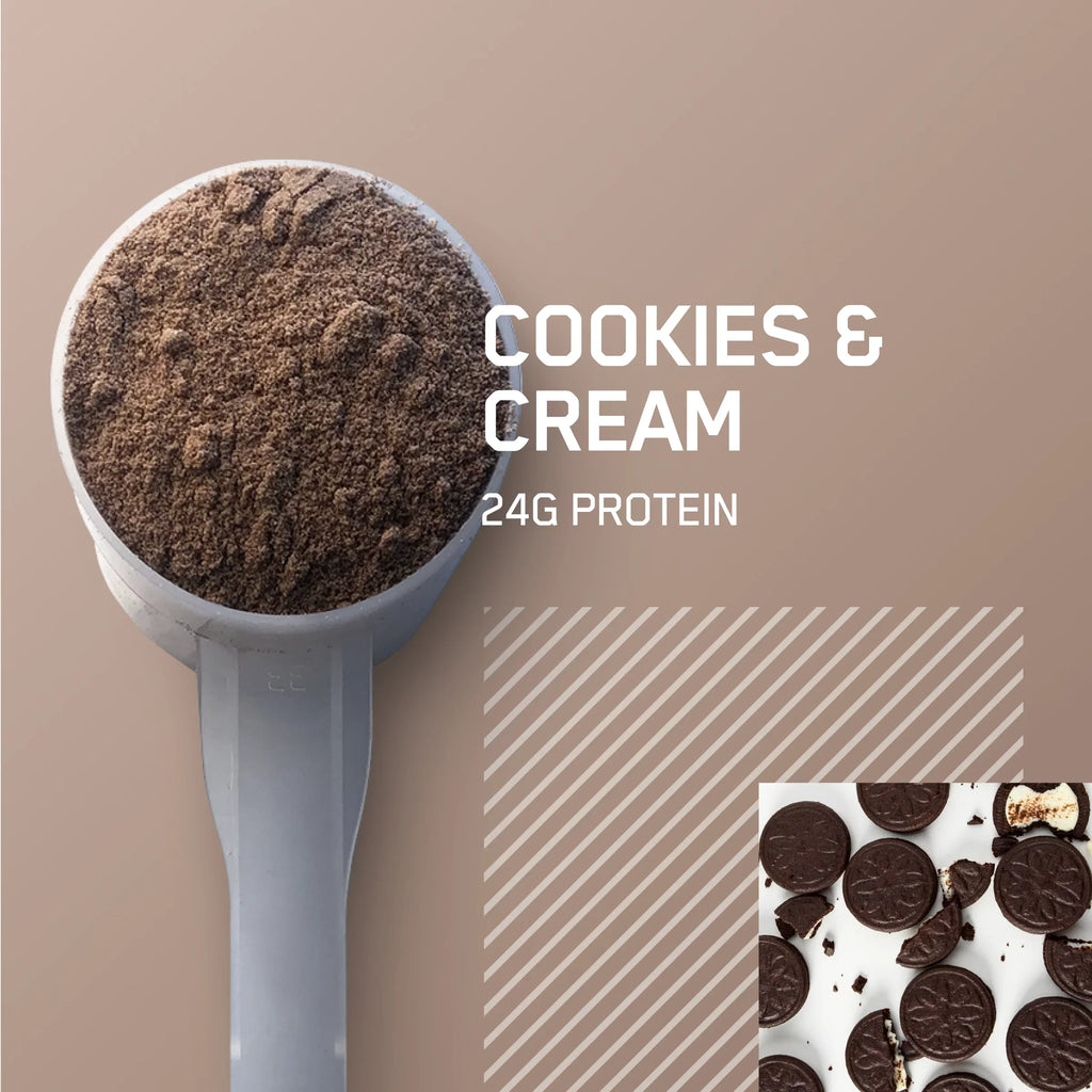 27 Optimum Whey & g Gold Protein Standard Protein, lb, Servings 1.85 Powder, Nutrition, Cream, 100% Cookies 24