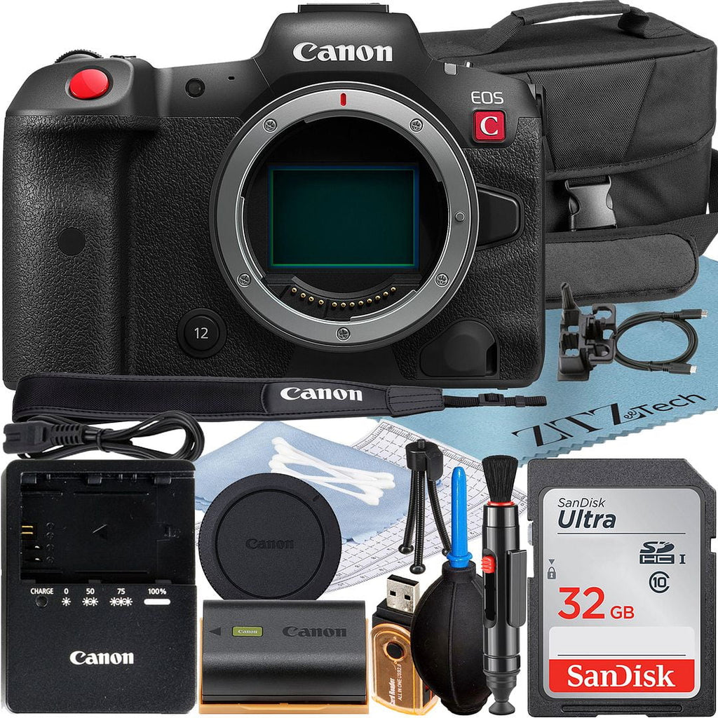 '+ Bundle Card Cinema Video Memory Canon with ZeeTech (Body) C + Camera Case 32GB SanDisk Mirrorless EOS R5 4K + Accessory