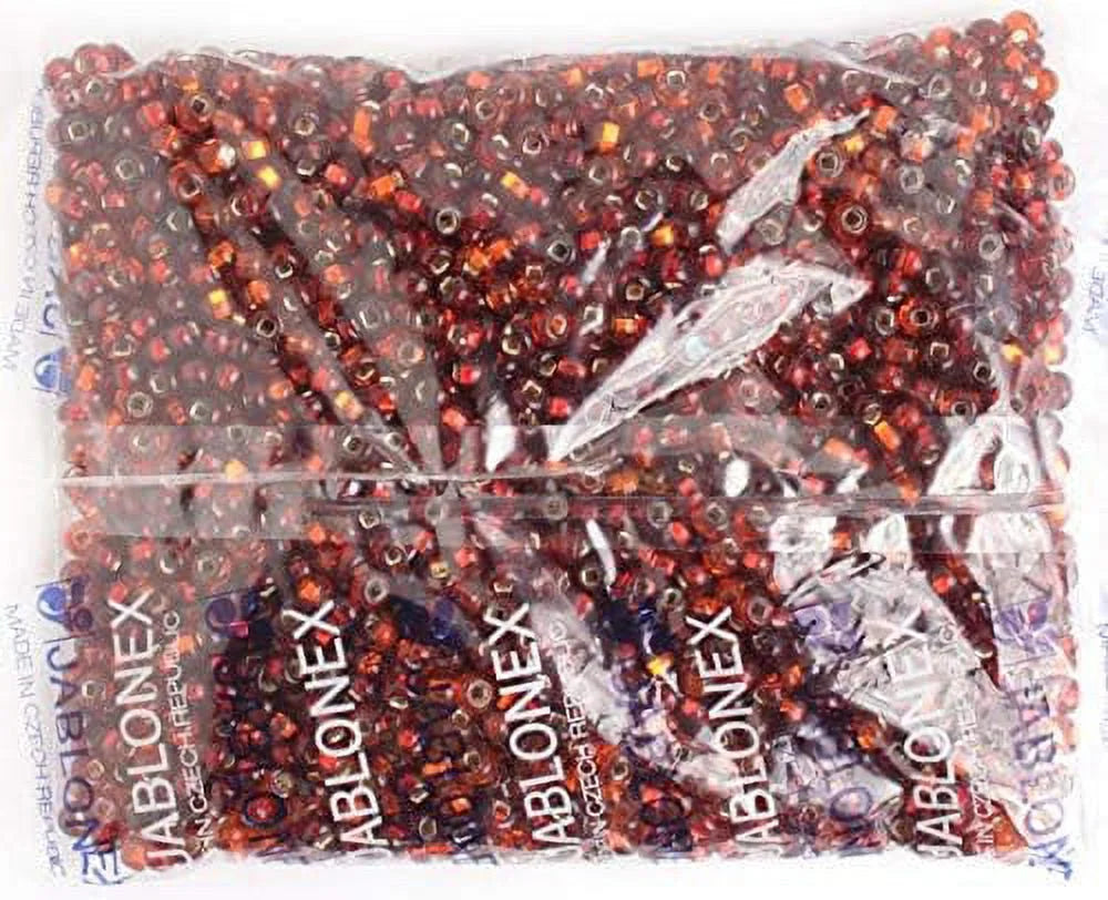 Bead for Bead Silver Red John Making Lined 500g Pony Crafts, Jewelry Czech 2/0 Beads Mix