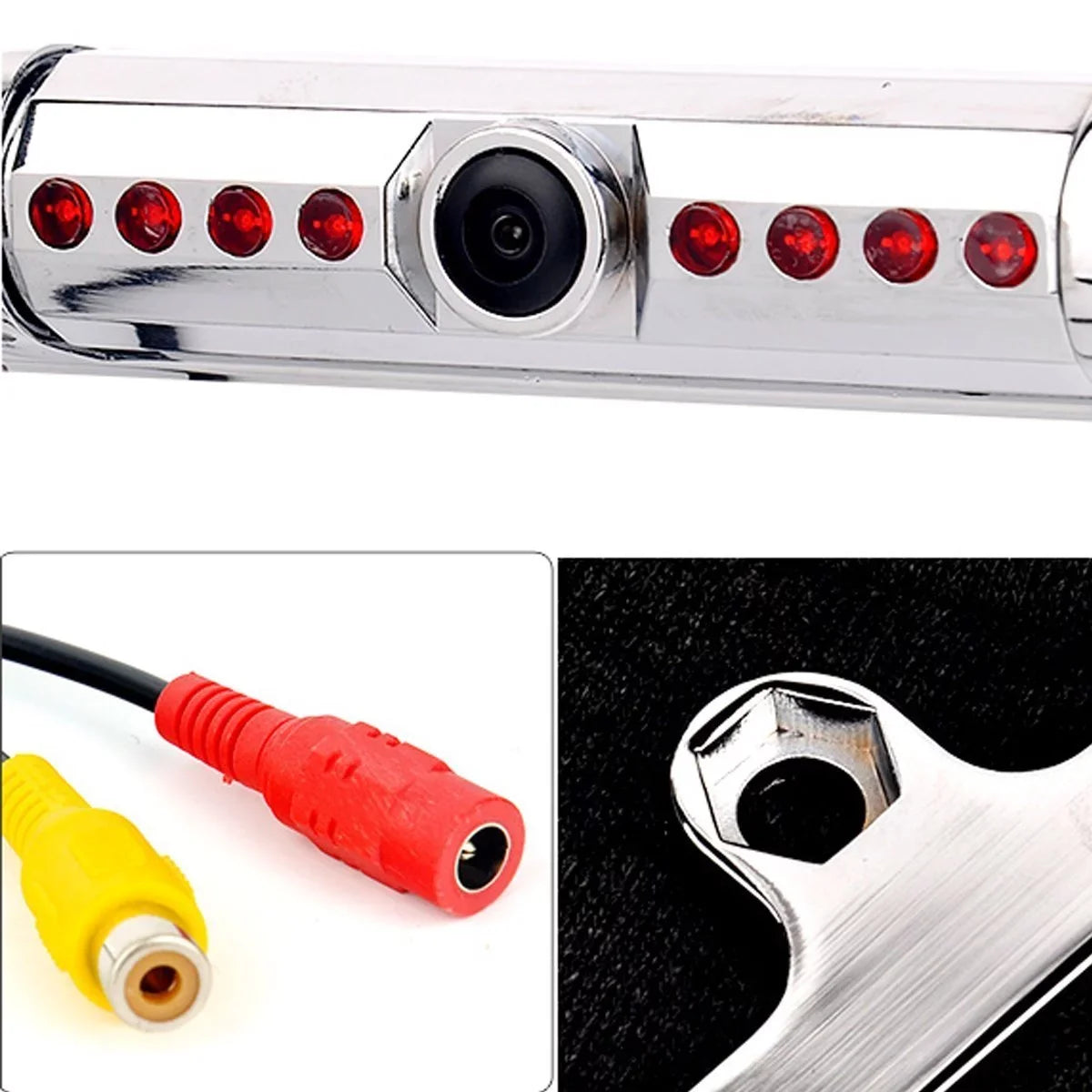 US Night Rear View New 12V Vision Plate Car License Camera 8 IR Backup Frame CMOS