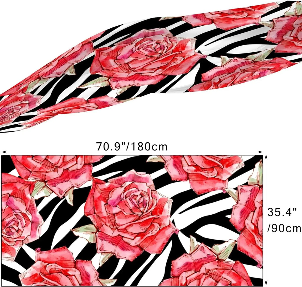 Watercolor Roses Women Girls Silk Long Neck Red Lightweight Hyjoy Scarf Scarves Shawl Wrap for