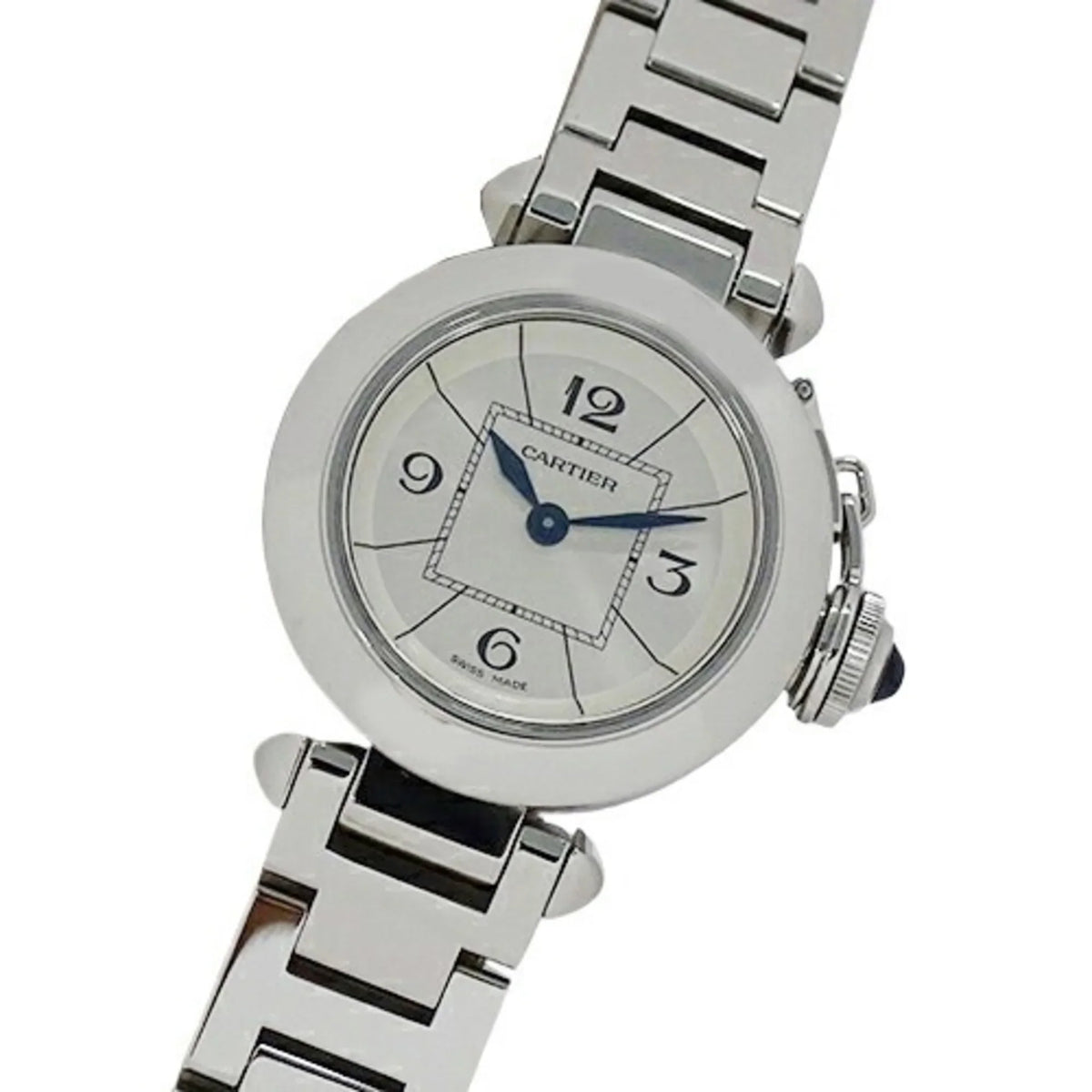 Steel, Quartz, Cartier Watch, Polished (Good) Pre-Owned W3140007, Pasha Miss Stainless Silver, Ladies SS,