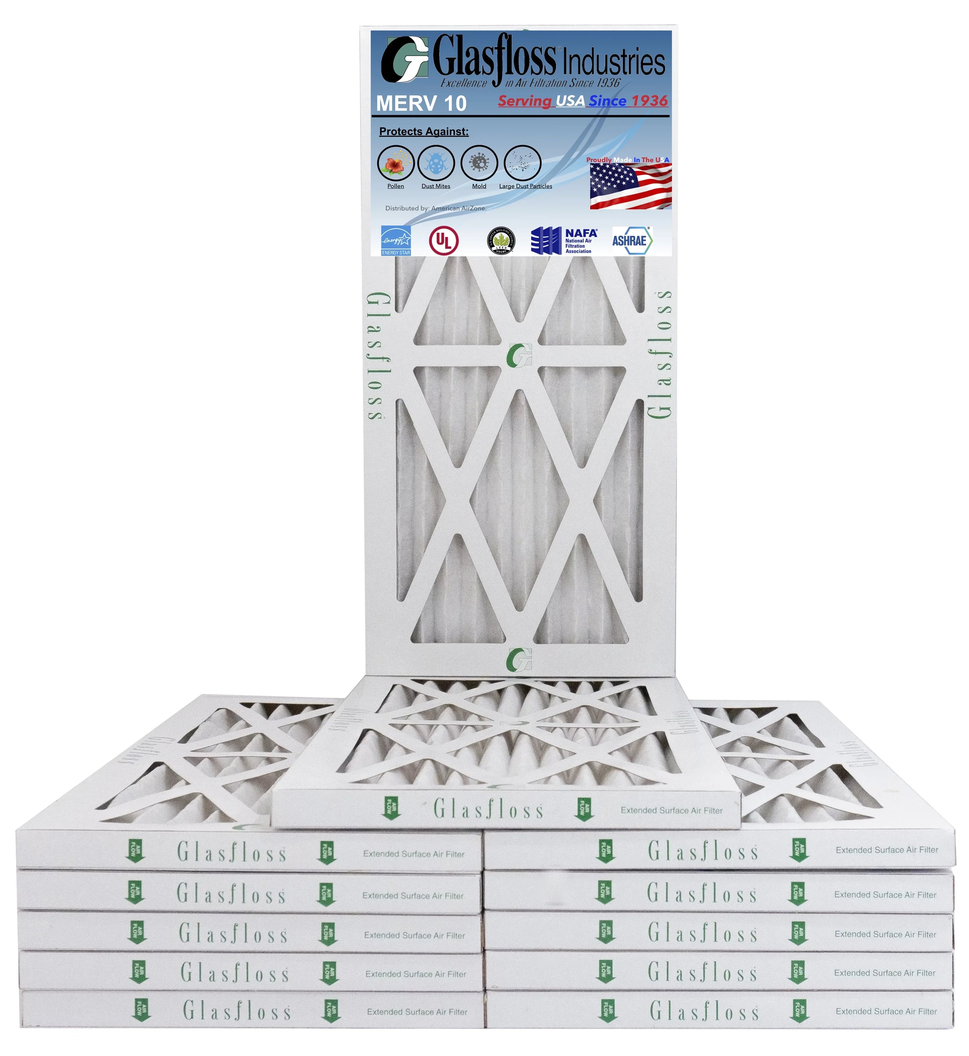 in x Size: - 7.5 (Actual Air inch) USA - 29.5x7/8 Glasfloss Filter MERV - Made Furnace 10 8x30x1 -Qty:12
