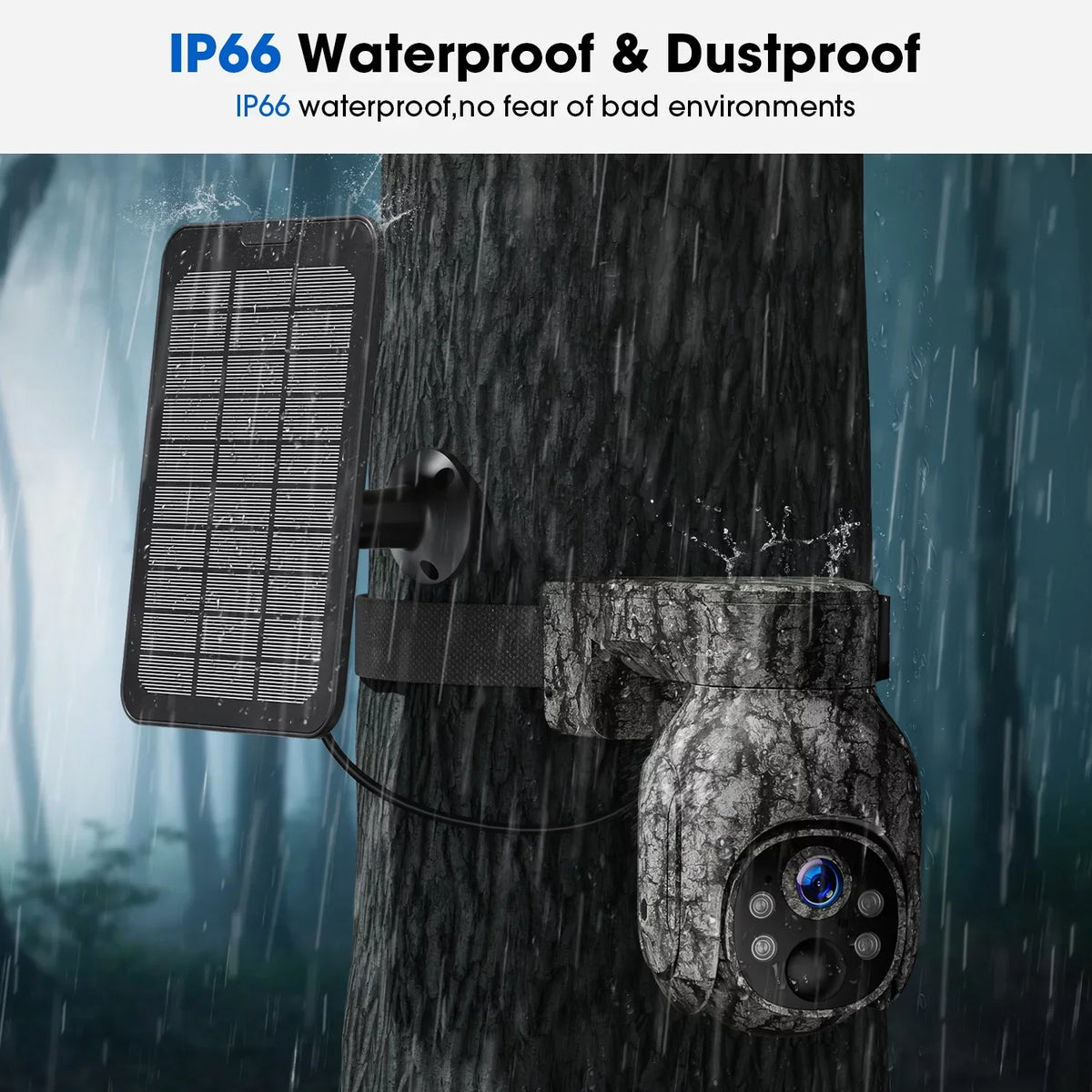 Trail PIR Motion, Vision, 360°Pan Cellular Storage, View, Wireless Card 2K 90°Tilt, with WiFi LTE, Camera &SD with No 4G Night Solar Waterproof, Cloud Live Cam Hunting CAMPARK SIM Camera Game Security