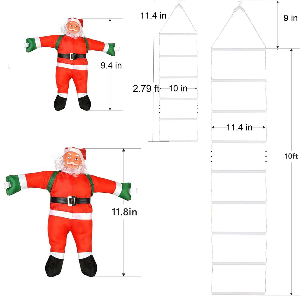 Porch Xmas for Lights Led Tree 10.5 Lava Lights Climbling Wall Ladder with Decor Santa Garden Roof Claus Outdoor Xmas Waterroof Lights Christmas Home ft