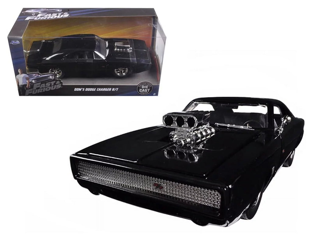 Charger "Fast Diecast by & Furious Black Dodge Jada 7" 1/24 1970 Car Dom's Model R/T Movie (2015)
