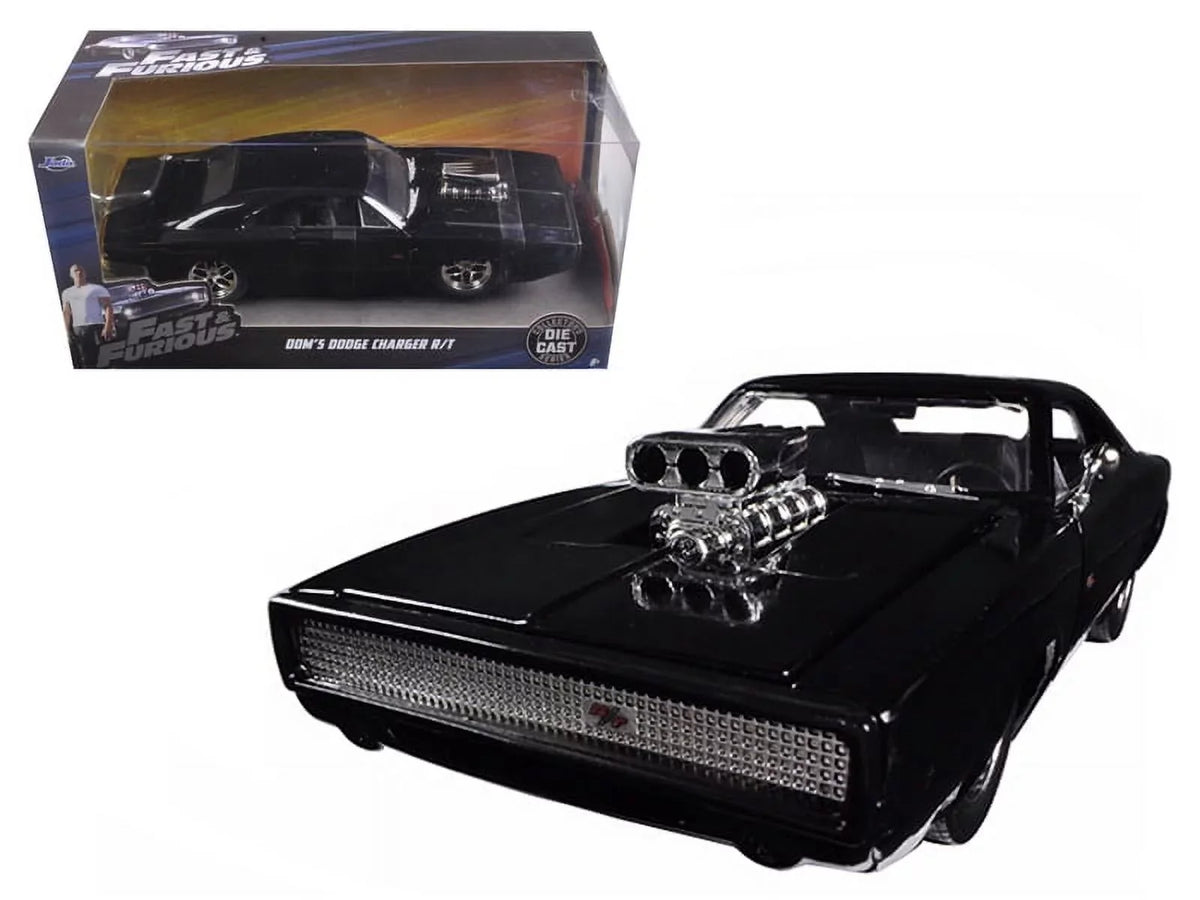 Charger "Fast Diecast by & Furious Black Dodge Jada 7" 1/24 1970 Car Dom's Model R/T Movie (2015)