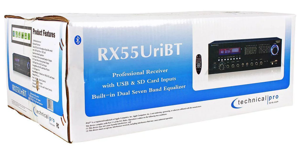 Ceiling Black 6.5" Speakers Theater Home Receiver+4) RX55URIBT Bluetooth