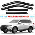 Guards Outlander - Window Side Compatible Deflectors Tape-On GrandWheel with 4pcs. 2014-2021 Mitsubishi Tinted Smoke Rain Co Visor Vent GW0389