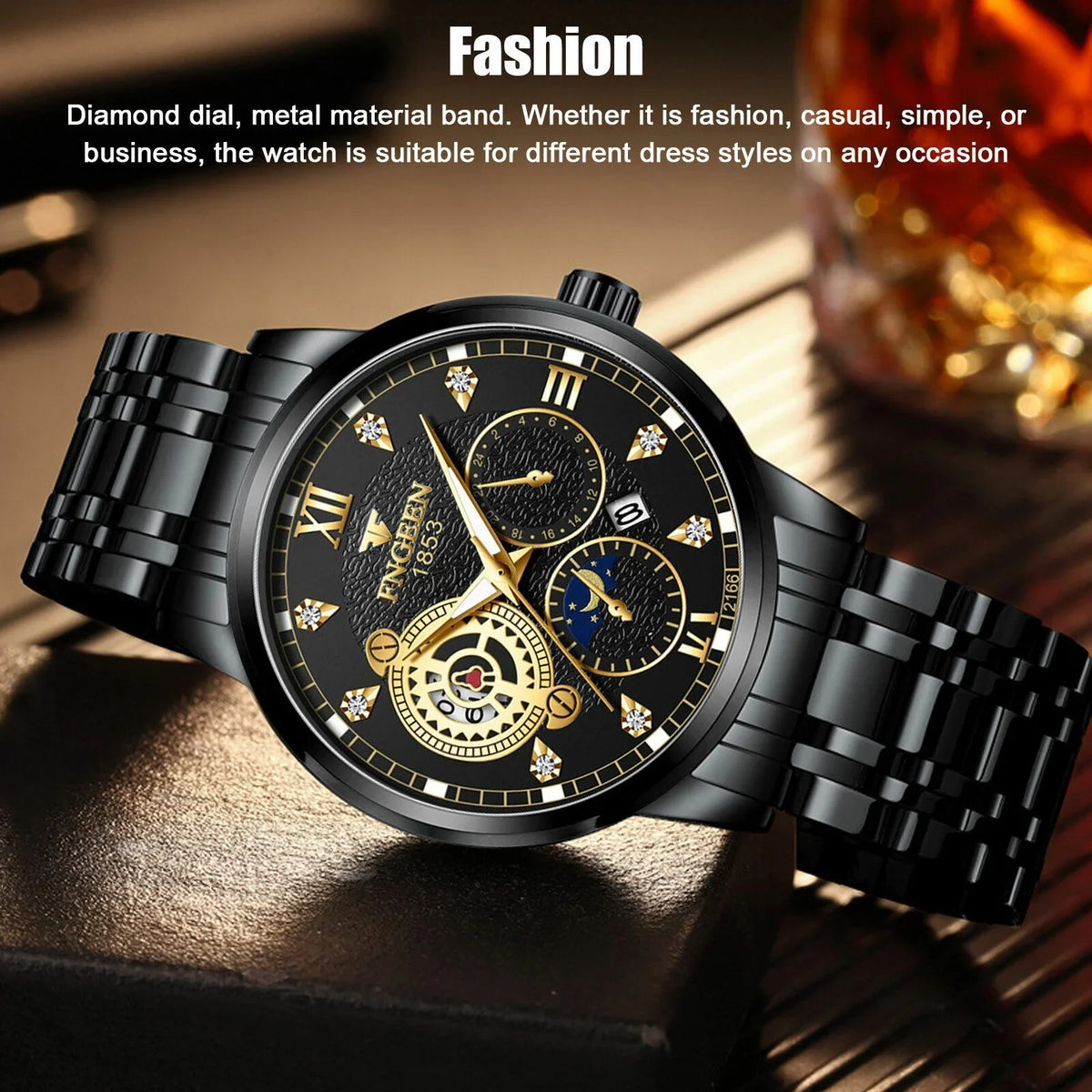 Men's Watch Waterproof Stainless Luminous Luxury Wristwatch Quartz Classic Steel