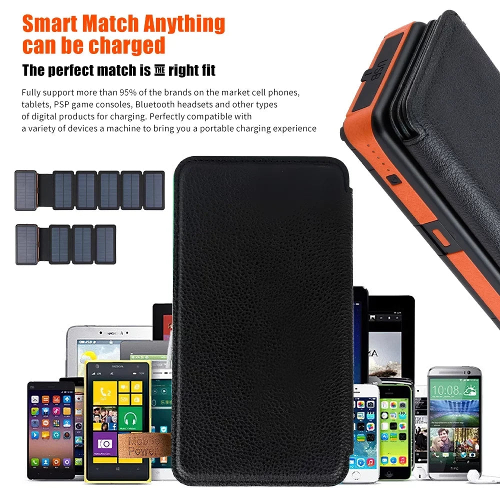 Battery Charger Tablets Fast Portable Phones, Bank, Power 26000mAh, Outdoor Charge Pack Solar for USB