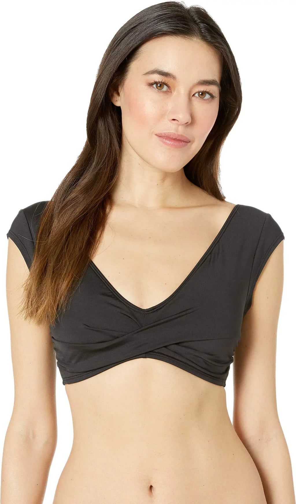 Small Cole Kenneth Top MSRP Size Cap Sleeve Black $69 Hipster Bikini