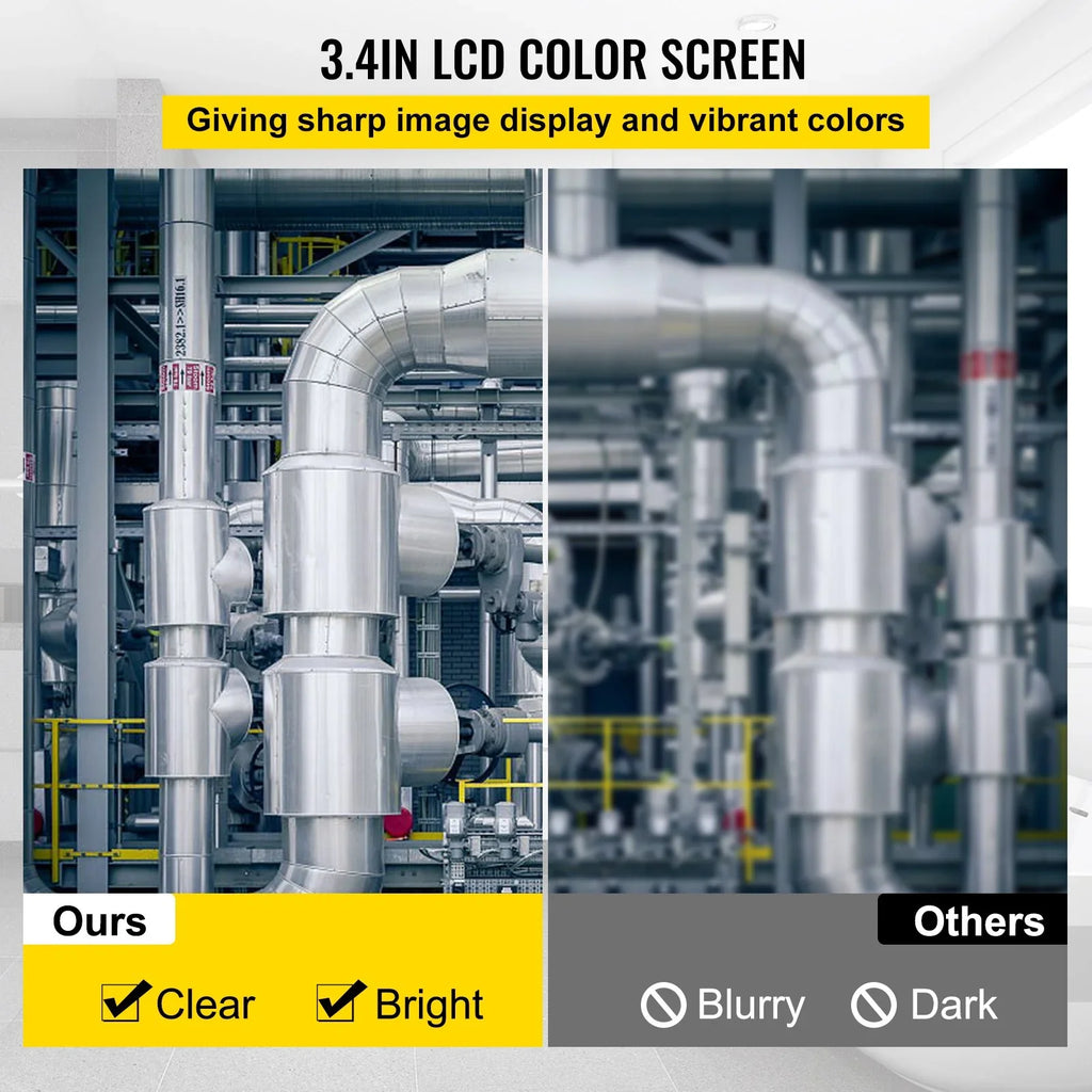 LCD Waterproof LEDs, 6 Inspection DVR 98.4 VEVOR Monitor, Cable, Function, 4.3 Battery, 8500mAh - Camera Camera IP68, Inch FT 30M Pipeline Sewer