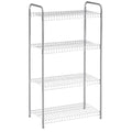 Nickel. Satin Unit, Wire Multipurpose Rubbermaid 4-Tier Shelving Freestanding