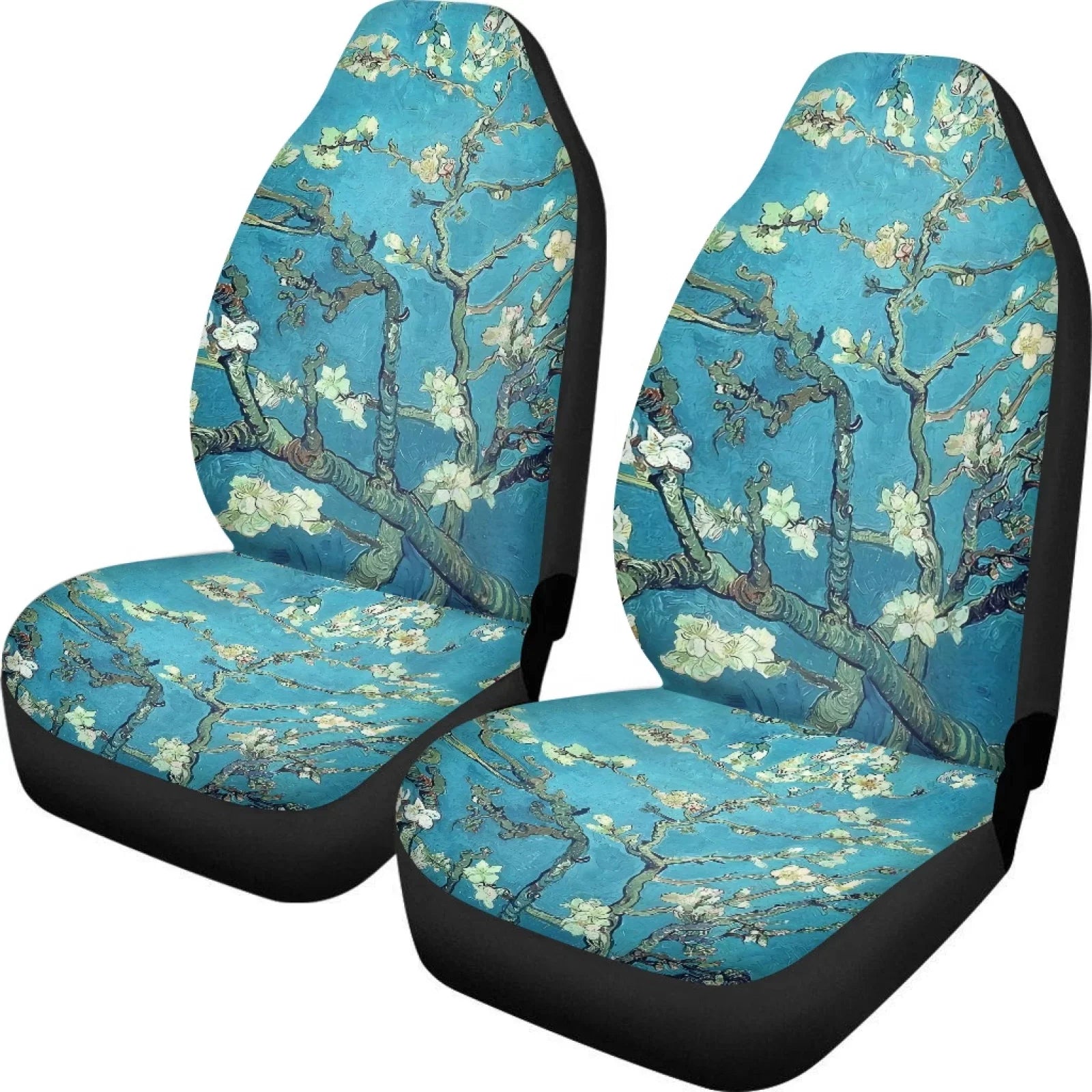 Cover for Car 2 Set Seat Cover SUV Vehicle Cars Xoenoiee Truck, Sedan Seat Front Bucket Polyester to Seat Pack Install Print Covers Pickup Most Blossoms Easy Plum