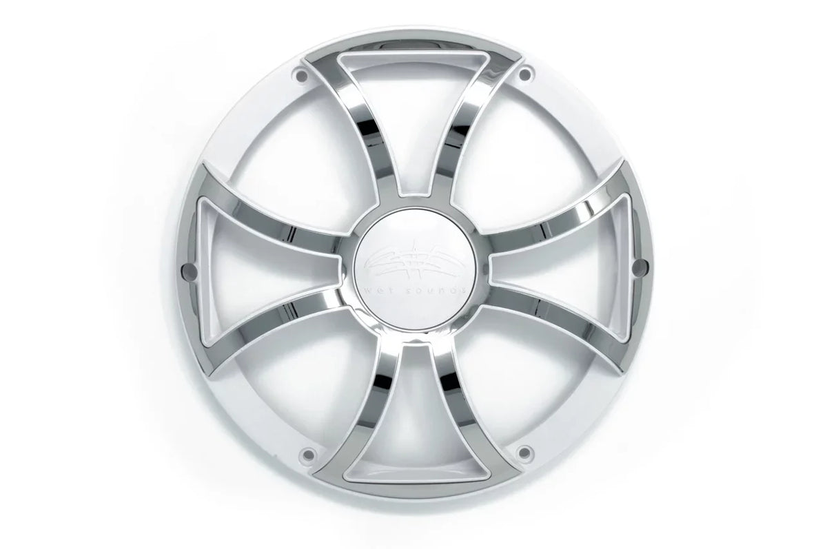 Subwoofers Ohm Sounds Subwoofers Stainless Inserts White With - 10" & & Two Wet Grills Revo - White Steel Grills 2
