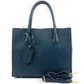 Turquoise Stella Tote Medium Leather - Handcrafted Handbag, Artisan Dark Italian