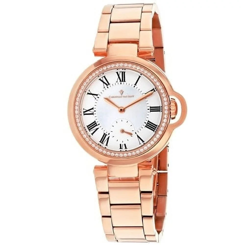 pearl Watch Dial mother White Cybele Sant CV0232 Van Women's Christian - of