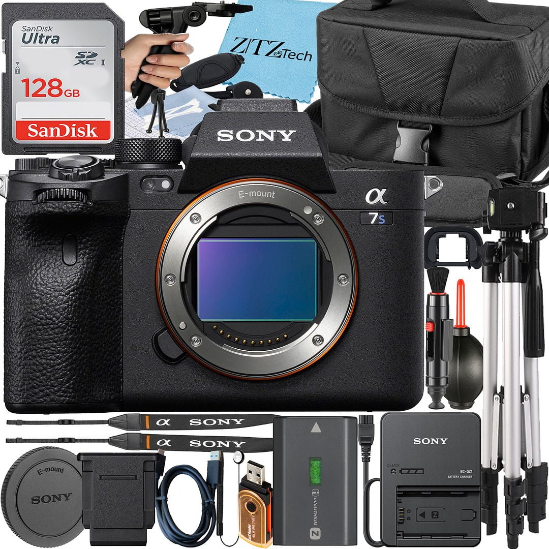 Sony Card a7S 128GB Mirrorless + III Accessory Case + Camera Tripod + Bundle + Memory ZeeTech
