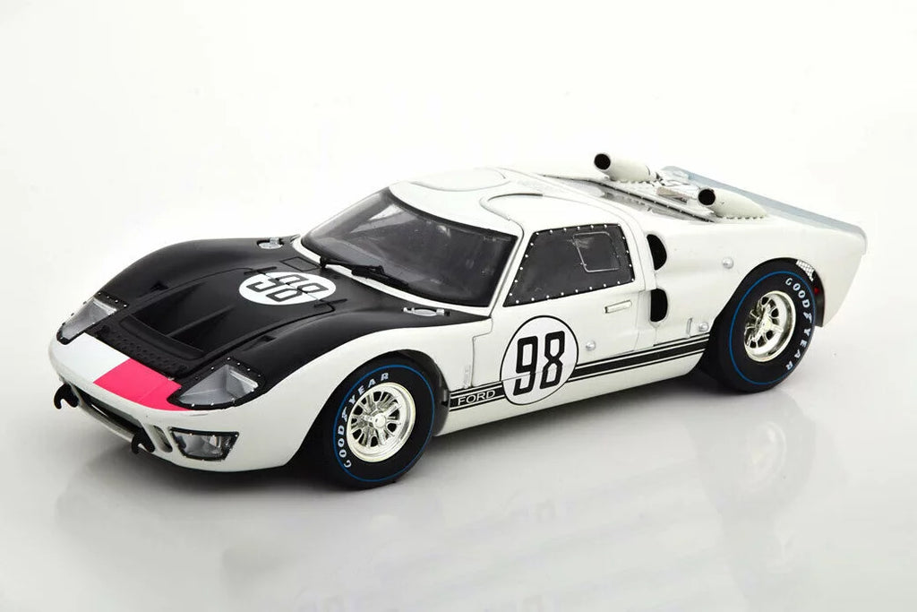 Toy - SC415W Shelby scale Ford White MK Diecast Collectibles Car 1/18 II - Model Shelby 1966 #98, GT-40