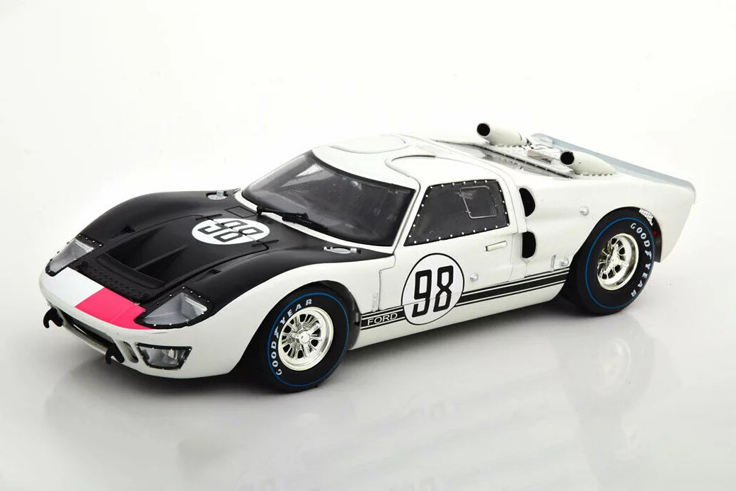 Toy - SC415W Shelby scale Ford White MK Diecast Collectibles Car 1/18 II - Model Shelby 1966 #98, GT-40
