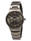 Men's Dial Stainless IP 45A136 Gunmetal Watch Grey Caravelle Bracelet Dress Steel