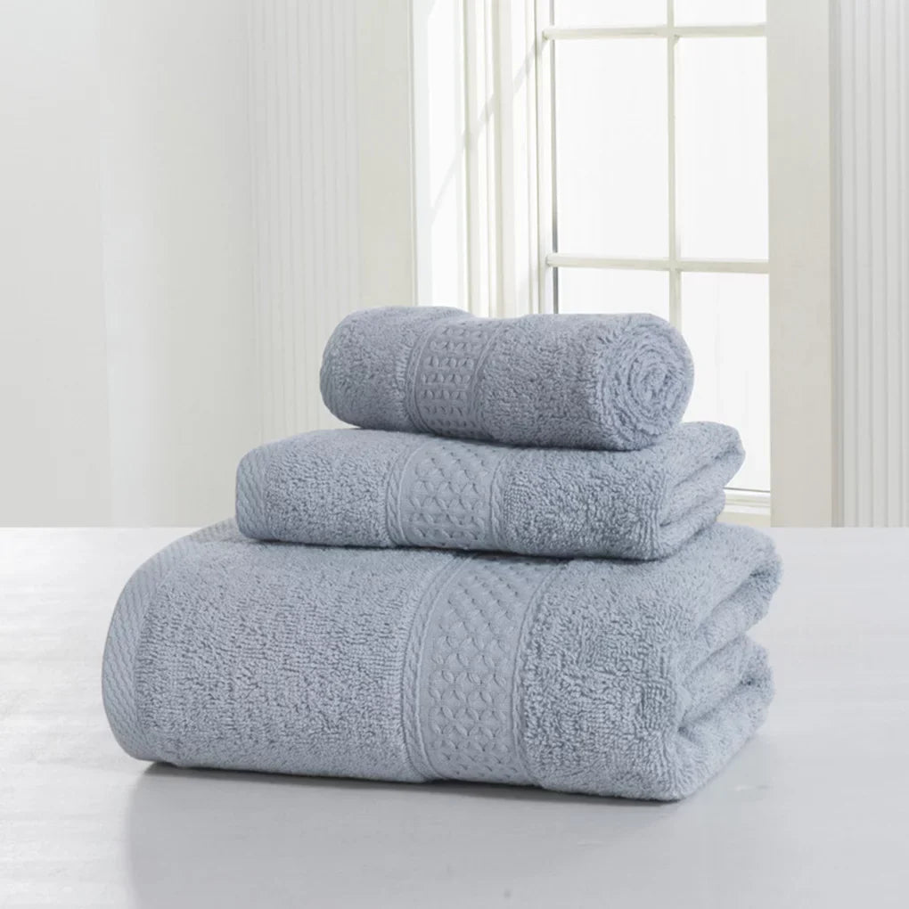 Cotton Pcs/set Medium Towel Hotel Cleaning Grey 3 Drying Hands Absorption Home Body Towel, Face Water Sweat
