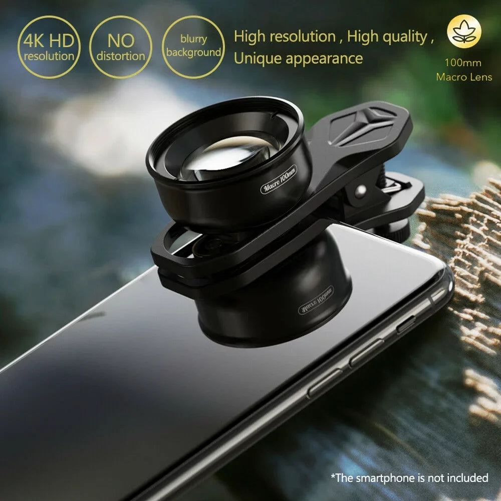 Lens Clip Detachable Coated Optical External Lens Aluminum Distance Shooting Accessory Multi-Layer 4K Macro Camera Cellphone 40MM-70MM HD Alloy