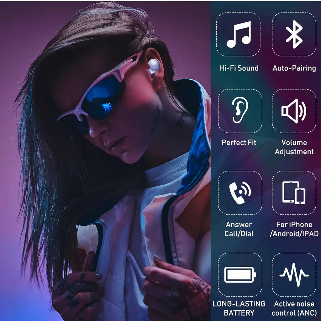 With Lite Bluetooth True Purple Earbuds Buds P8 Cancelling Noise Charging Pro Included) Active (Wireless (2017) Case UrbanX For Street Wireless