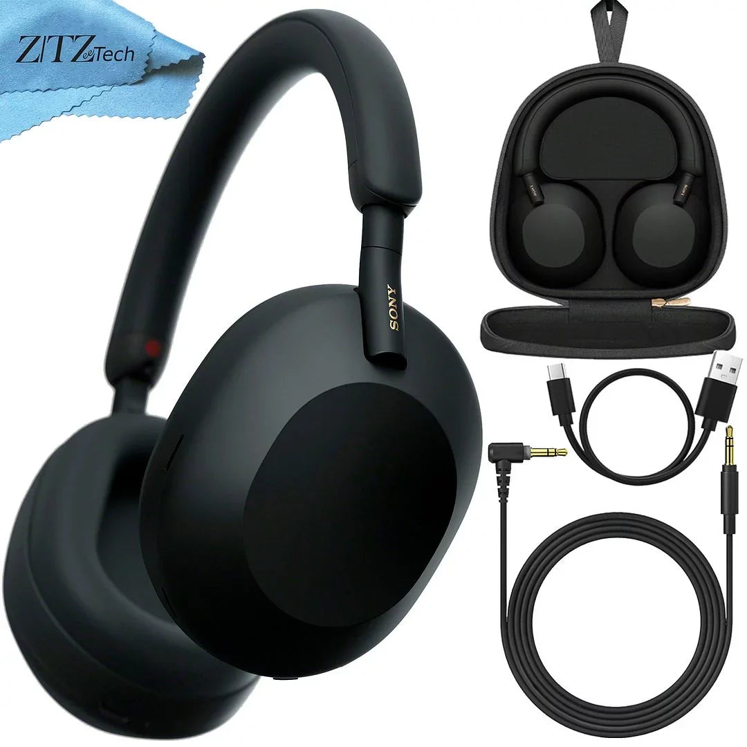 Hi-Res ZeeTech Noise ), Black Cloth Crystal Cleaning Headphones ( Calling, Sony and Voice Audio, Clear Cancelling + Alexa WH-1000XM5 Industry Control Leading Wireless Hands-Free Microfiber