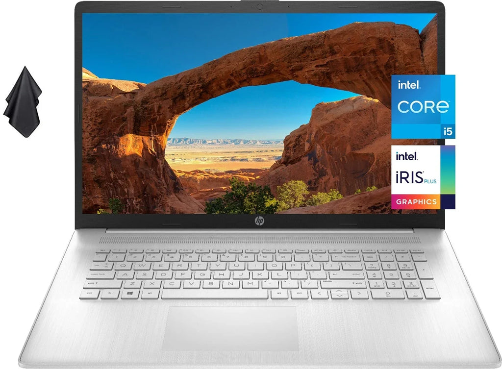 Laptop, Gen Mics, i5-1135G7, Life, TB Intel Graphics, Silver Oydisen 11th RAM, Iris 2021 Core HD+ Intel Win10, Screen, Long GB Battery Cloth 32 + 2 Newest Xe 17 Anti-Glare 17" HDD, Webcam, HP