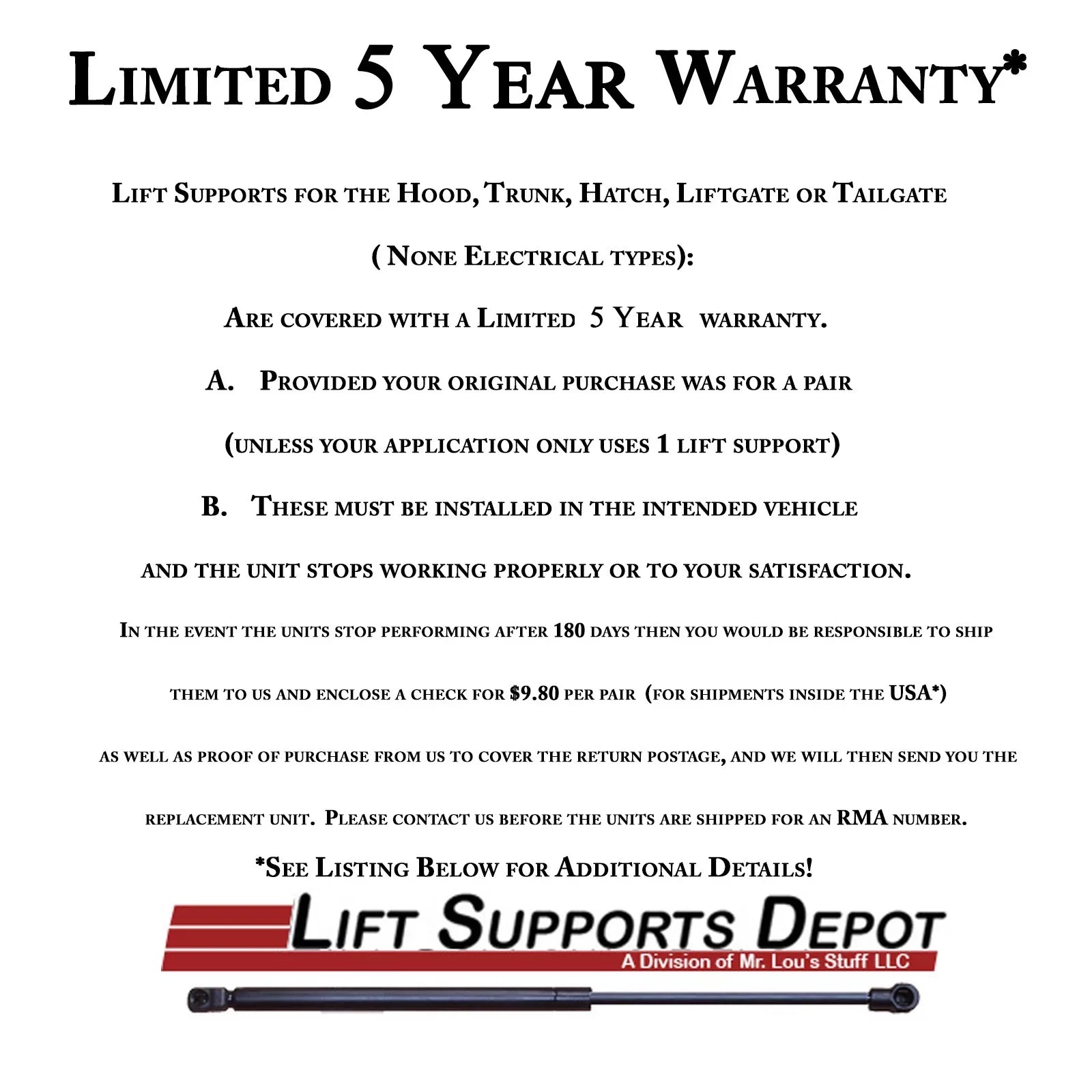 2019 to Depot Mustang Lift Spoiler. Qty Lift Gas 2021 2017 PM3864-a with 2018 W/O 2020 2015 2016 2022 Supports 2 Supports Ford - Shock Compatible Trunk