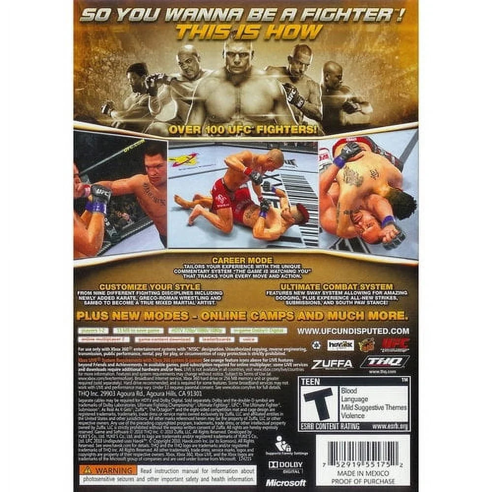 360) UFC THQ 2010 Undisputed (Xbox