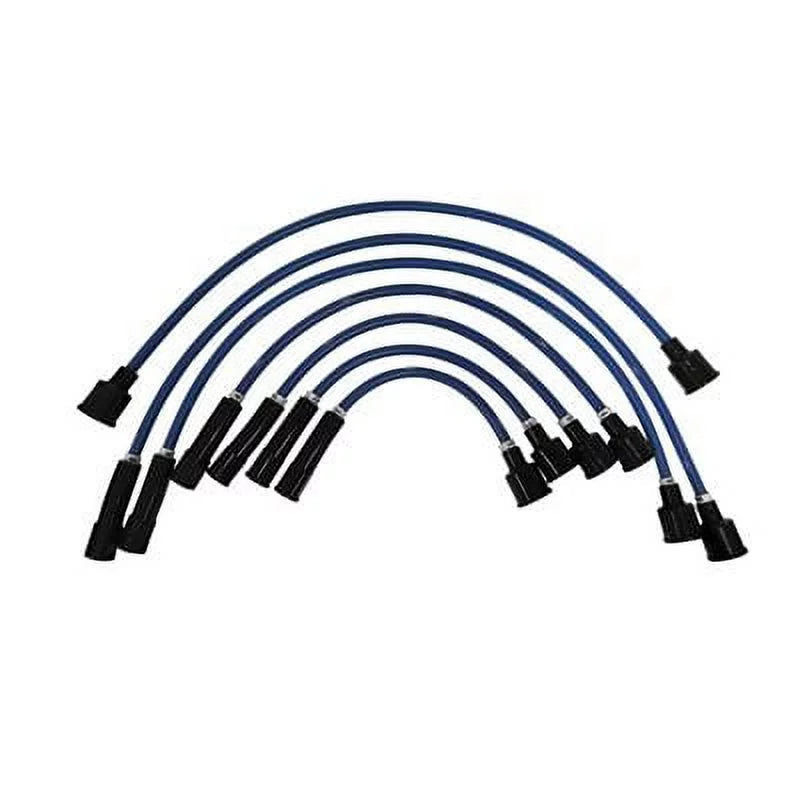 Set Wire Blue Spark Plug 6-Cylinder Drake C4DZ-12259-BL8 8mm Scott