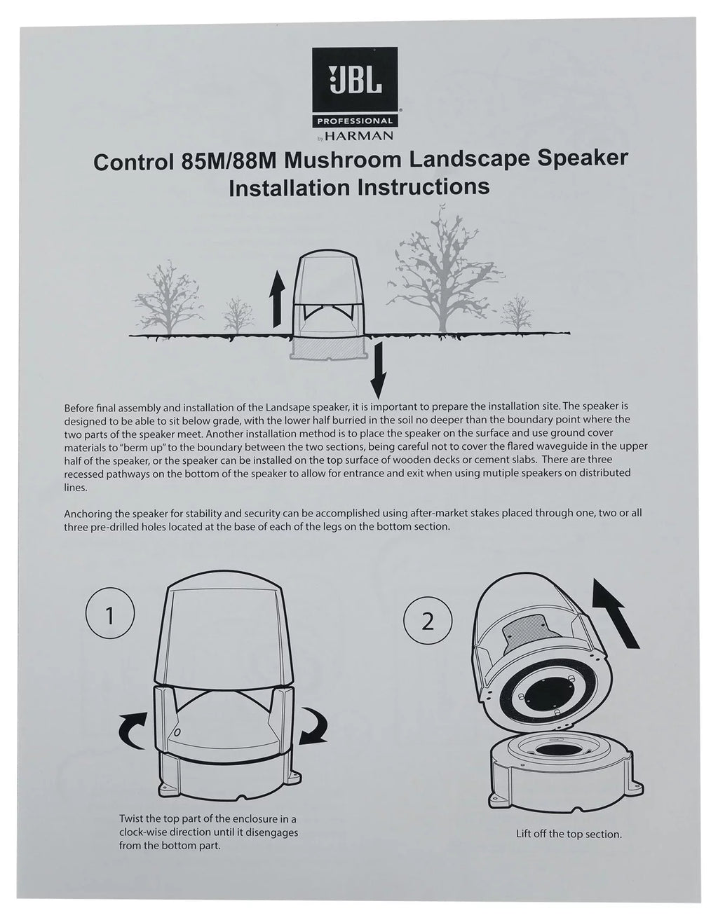 85M Speakers+Amplifier Landscape 5.25" (2) CONTROL Outdoor JBL Commercial 70v