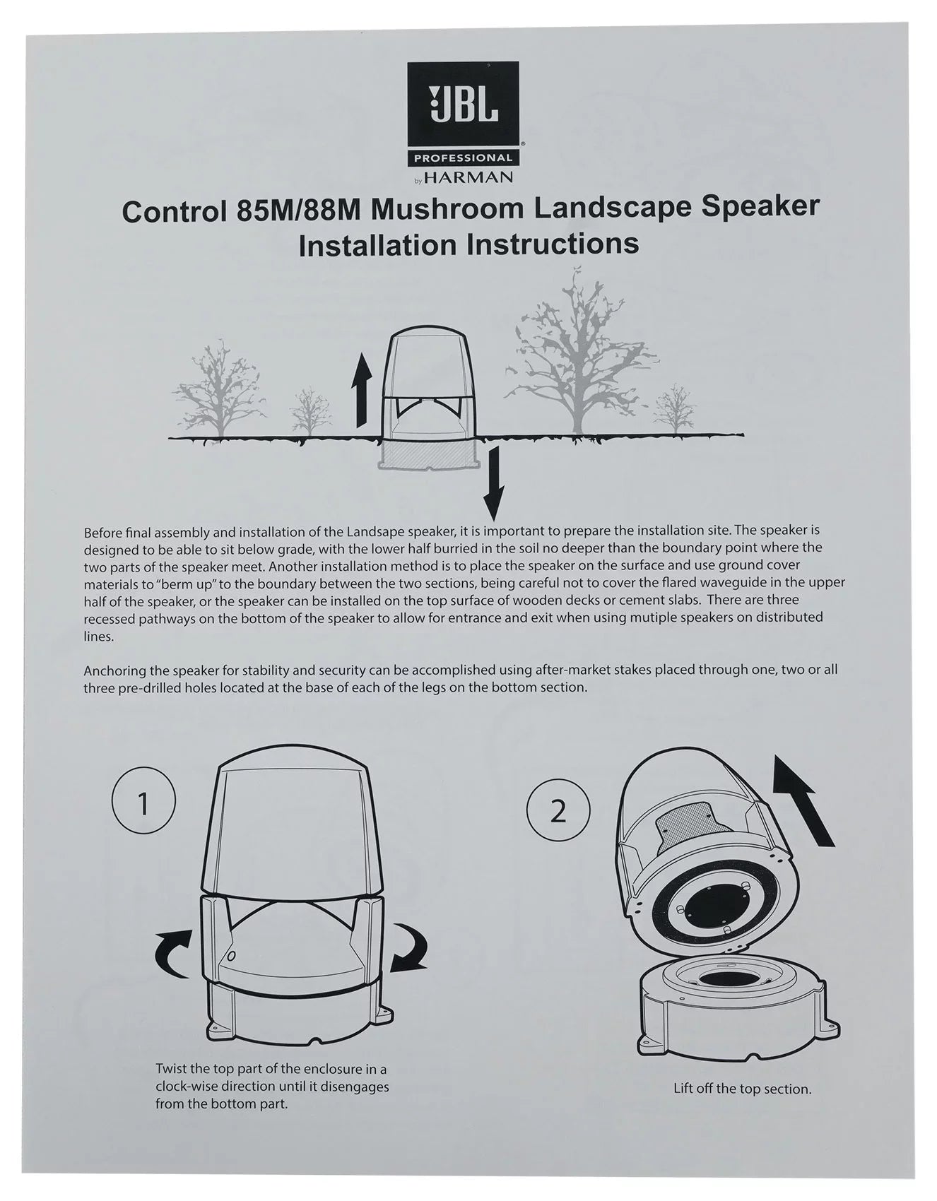 85M Speakers+Amplifier Landscape 5.25" (2) CONTROL Outdoor JBL Commercial 70v