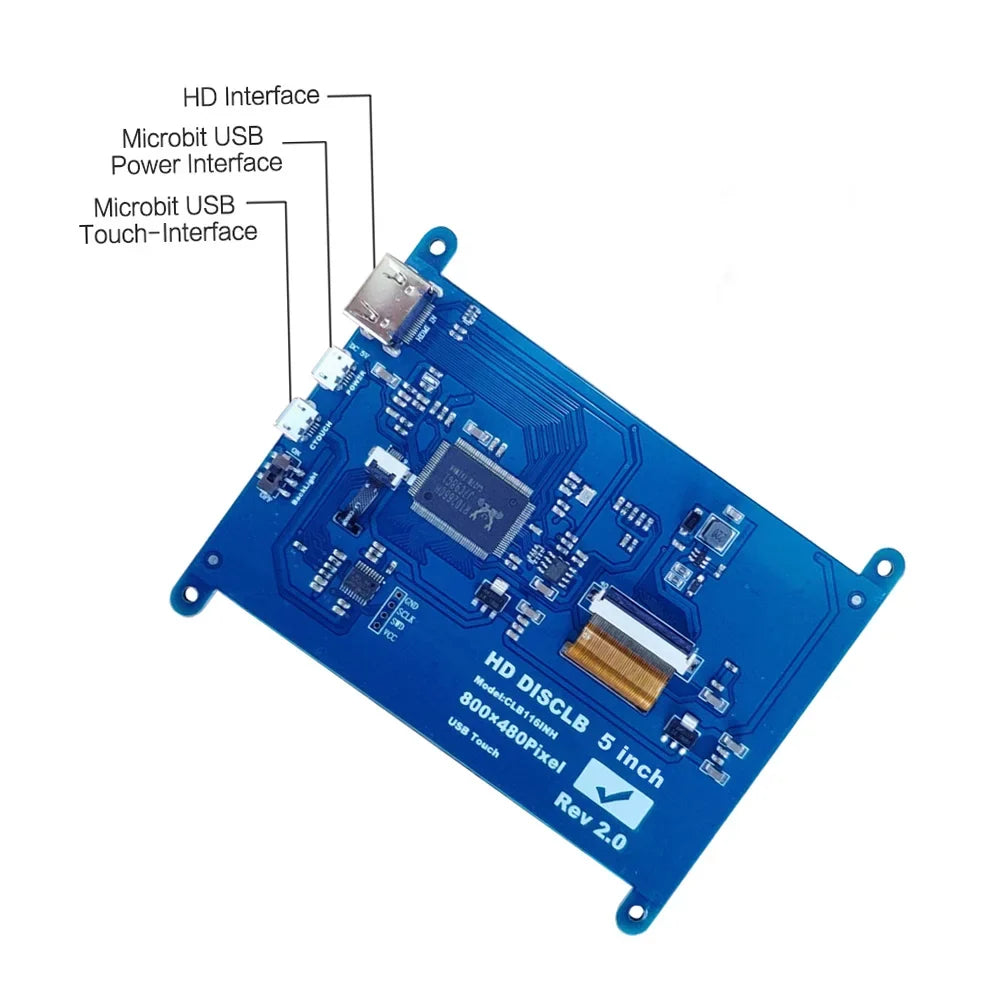 InchCapacitive Resolution Portablewith Tool Raspberry Small Display Touchscreen Pi Arealer 800*480 5 USBInterface with Compatible