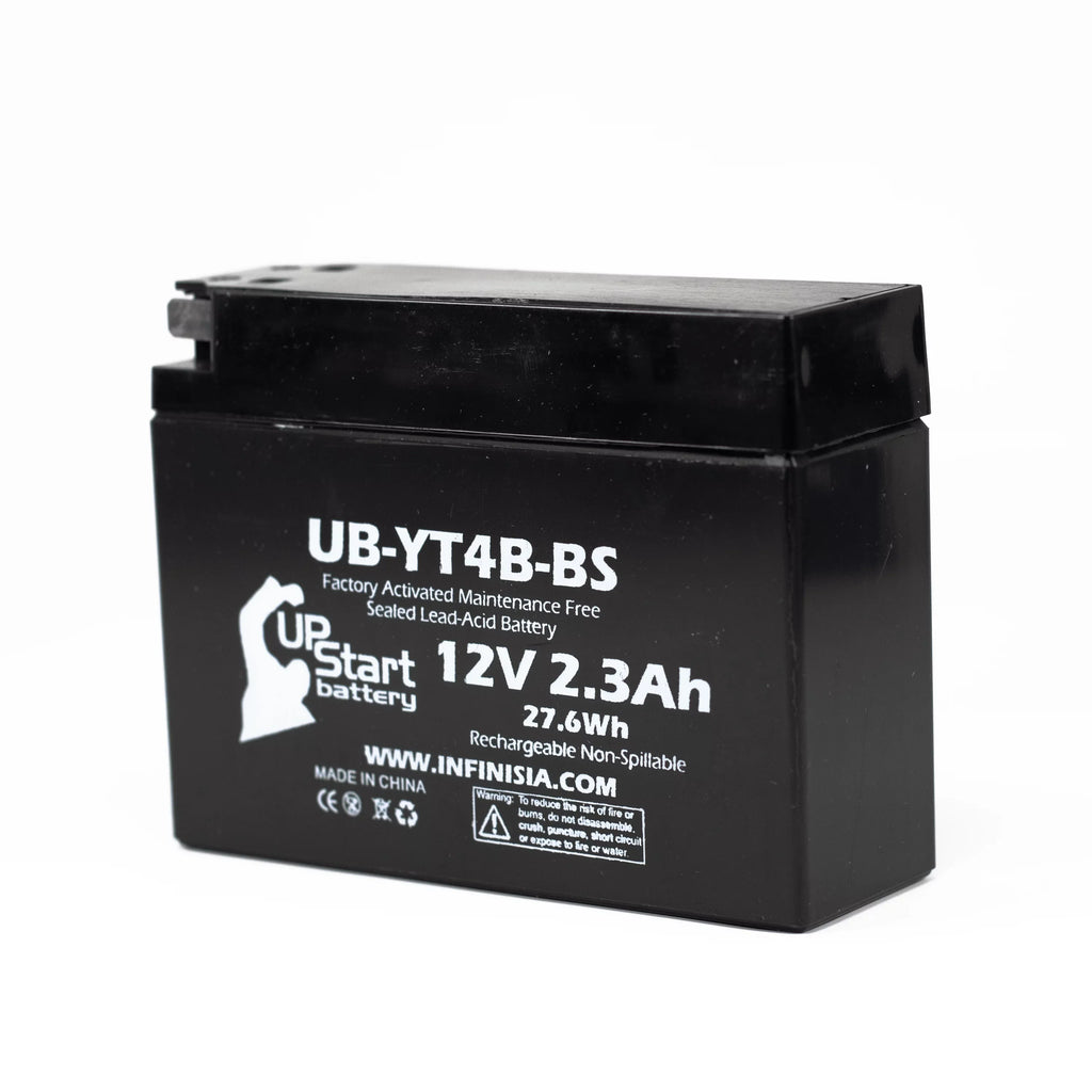 '- Factory 12V, Motorcycle for Battery UB-YT4B-BS Yamaha 4-Pack 400CC Maintenance SR400 2.3Ah, UpStart Free, Activated, Replacement 2004 Battery