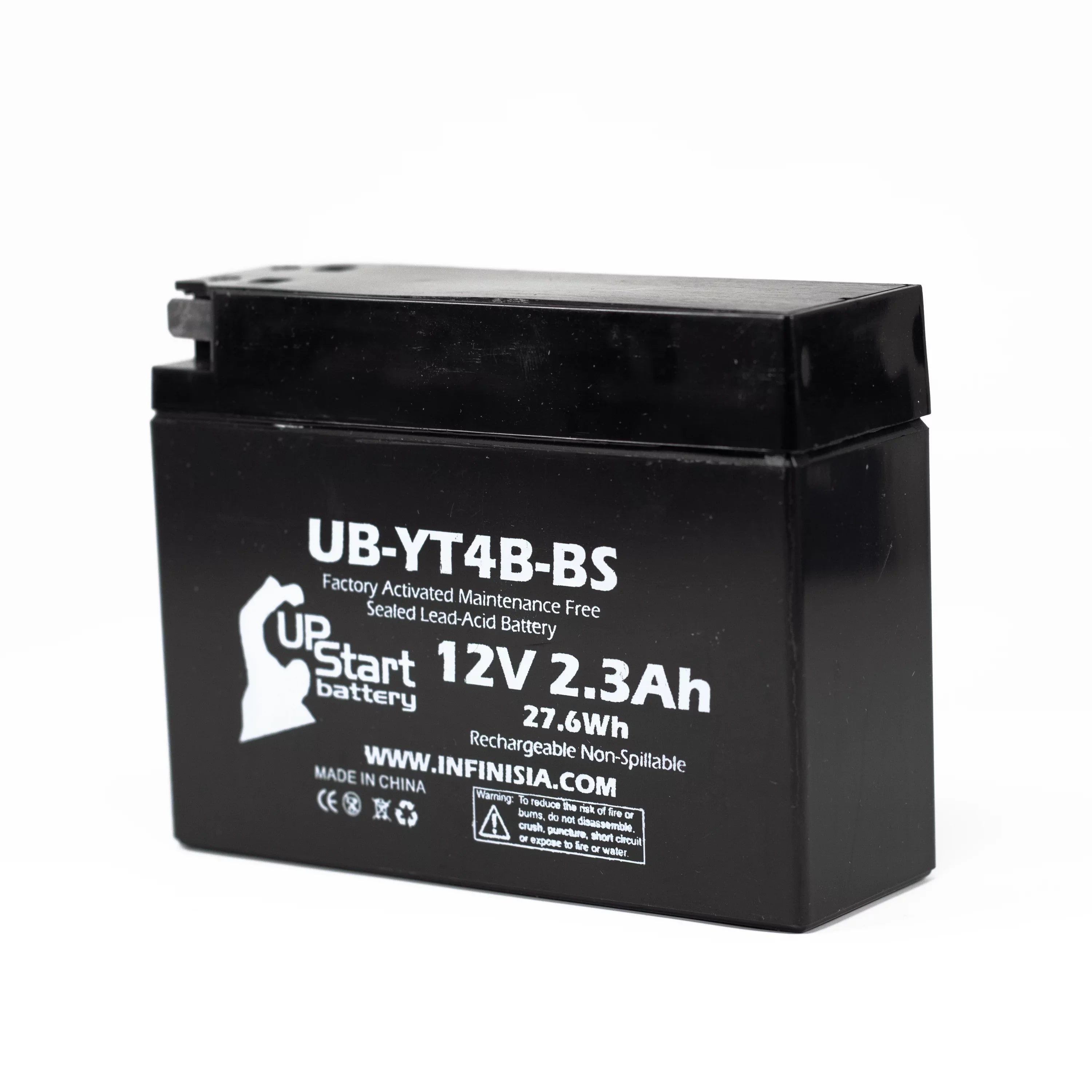 Battery for 400CC Replacement SR400 Battery 5-Pack Factory 2.3Ah, Free, UpStart Motorcycle UB-YT4B-BS - 2001 Yamaha Maintenance 12V, Activated,