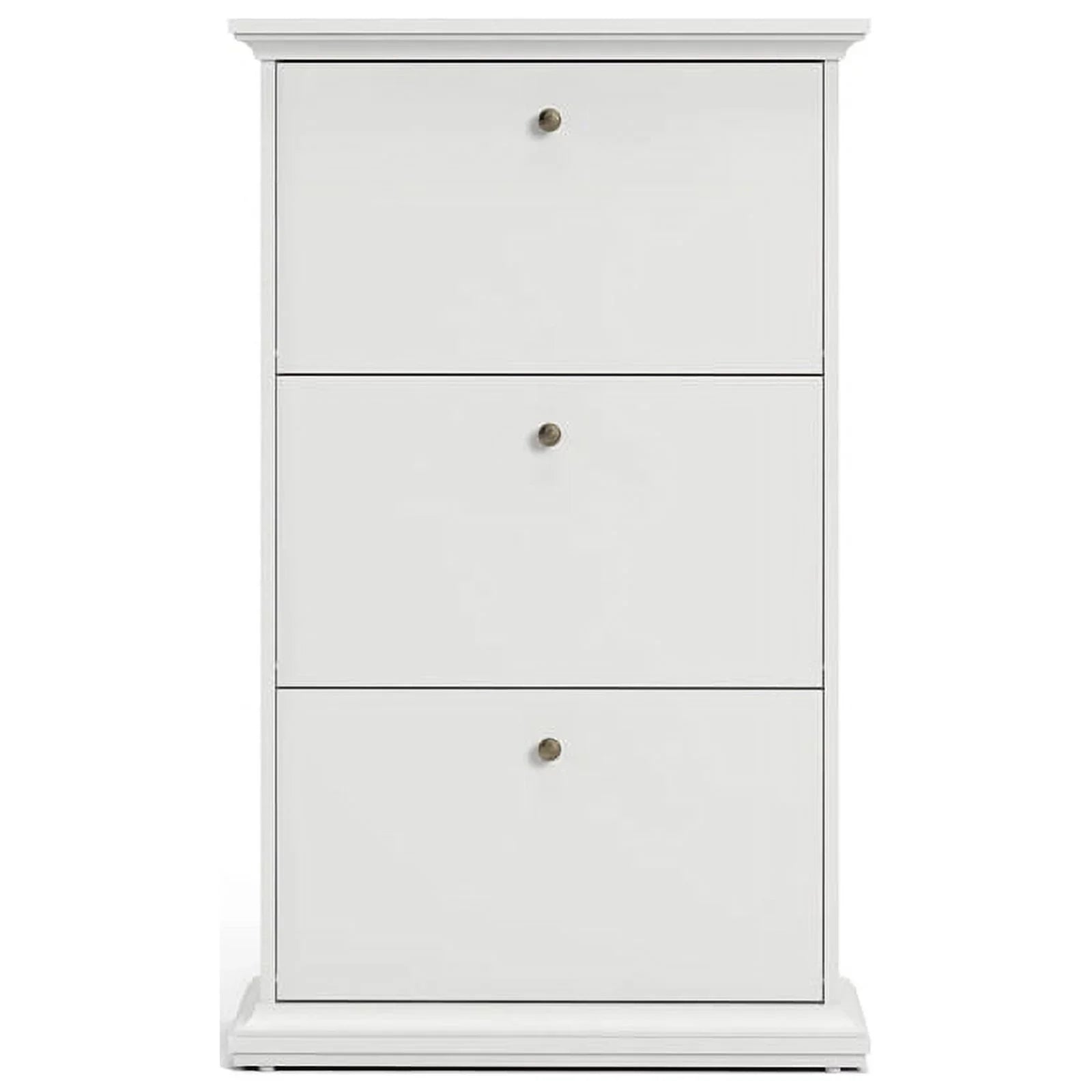 Cabinet Contemporary Allora Wood in Shoe White Drawer 3