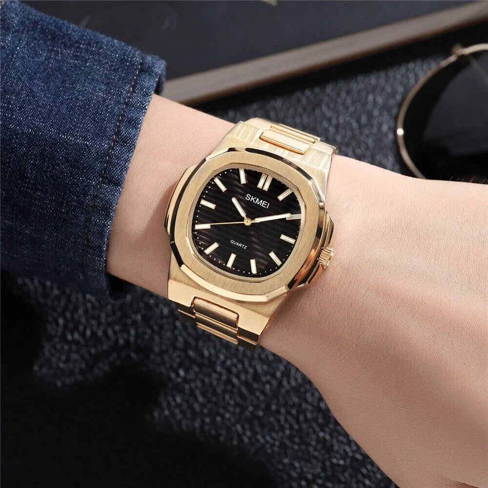 Luxury Watch Steel Business Gold Male For Men Gift Wristwatch Quartz