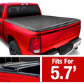 Dodge 1500; MaxMate 5'7" 2009-2018 Quad-fold | Bed Bed TCD484015 Classic Ram 2019-2023 Compatible Soft | Tonneau Cover (67") with Truck