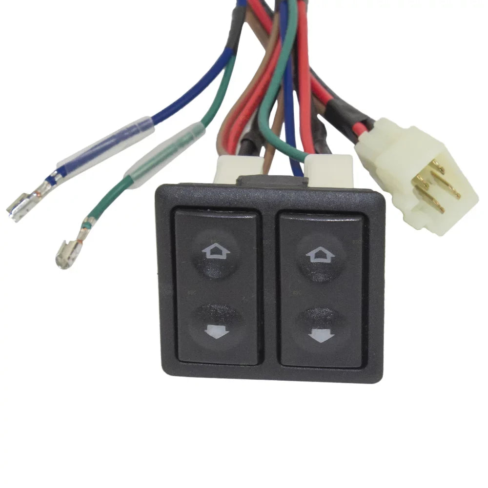 Van Wiring Truck Compatible Switch Kit Universal with Bezels, Brock Window Car Replacement Switch SUV Rocker Pickup Design 2-Door Harness with & Power
