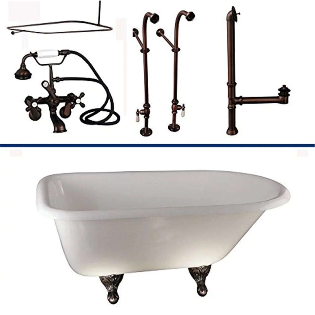 Filler Roll TKCTRN60-ORB4 Drain-Oil CI 60 Rd Kit Tub Bronze Rubbed Supplies Shower Top