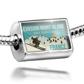 France Mont-Blanc Sterling Resort - Resort Silver Charm 925 Neonblond Ski Ski Bead ï¾ƒvasion