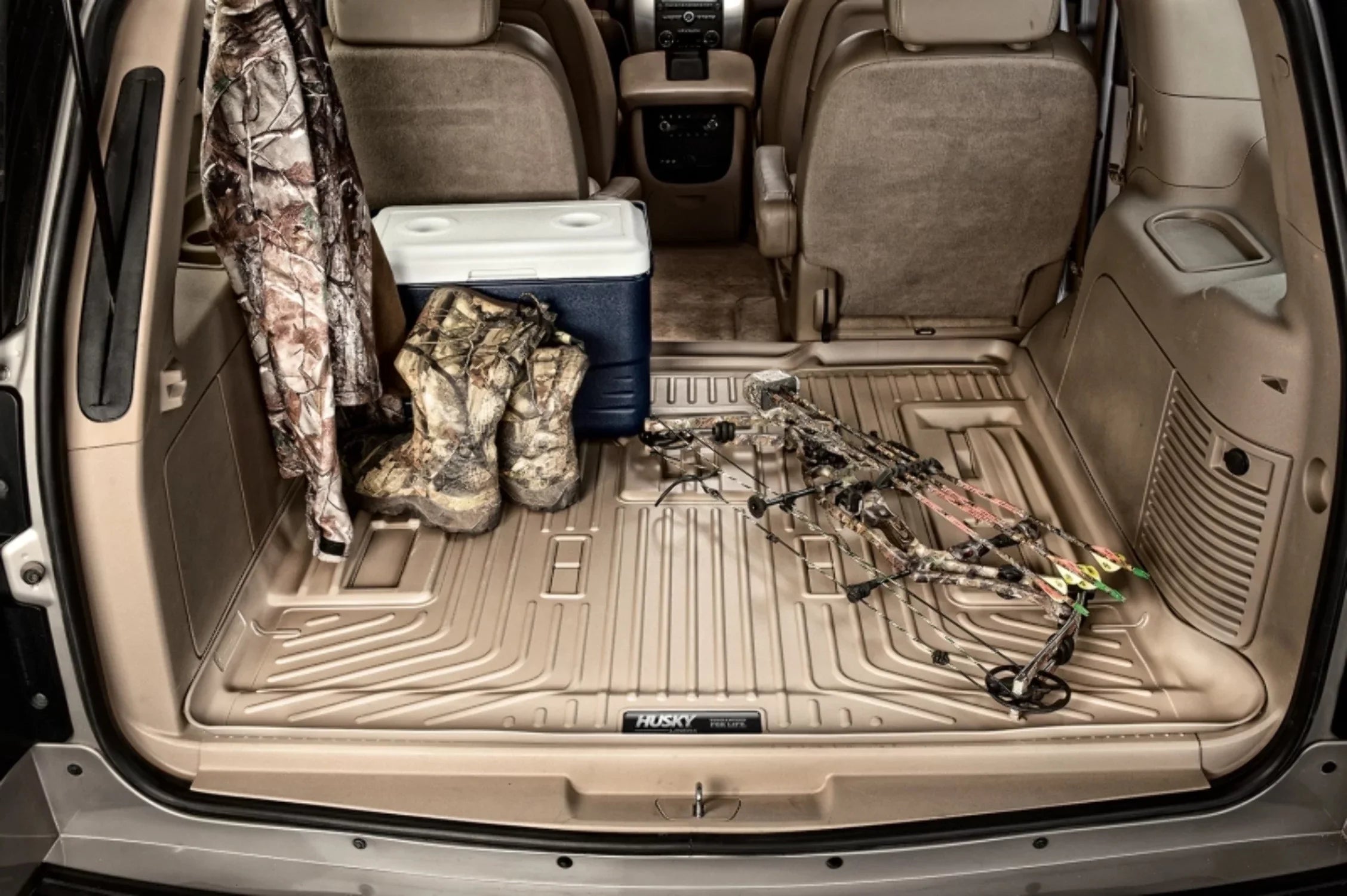 Liner Suburban/GMC Black Cargo behind Row select: with Chevrolet Compatible by with Yukon Cadillac Husky Weatherbeater Compatible RealTruck Series 3rd 21 XL Escalade 2021-2023