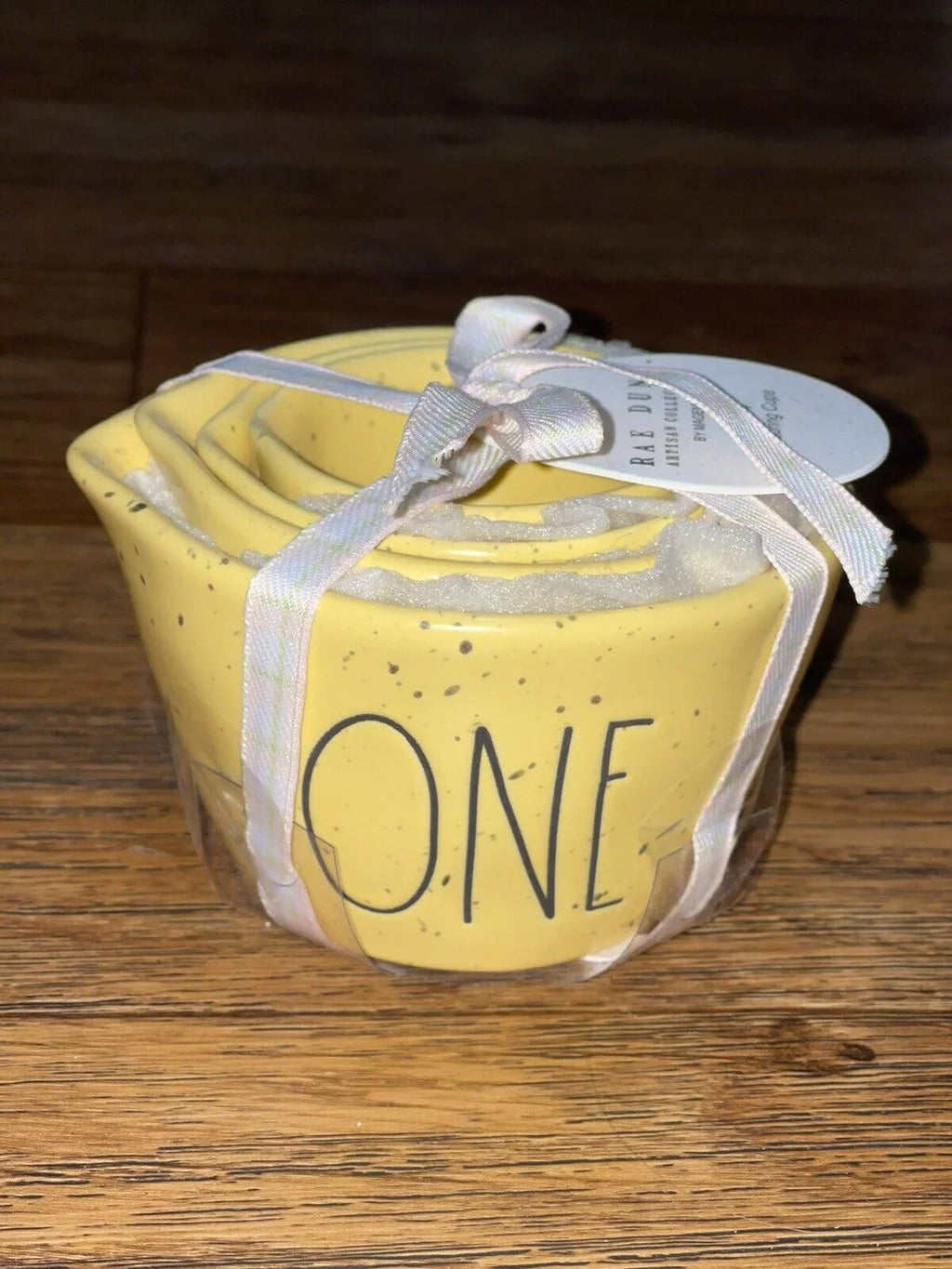 each Cups Lettering Cup Quarter 1 4-piece Black Measuring set Third includes Rae of Yellow Ceramic Half One Dunn Kitchen Speckled