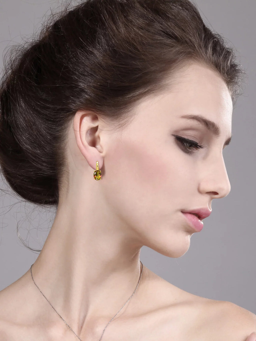 Topaz Earrings Plated Mystic Yellow Silver 9.00 18K Oval Mango King Stone Gem Gold Ct